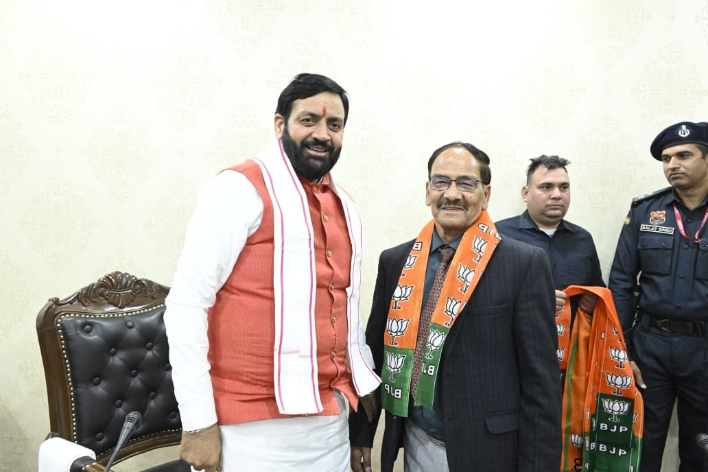 Pritam Singh Saini joins BJP in presence of Haryana CM Nayab Saini Singh