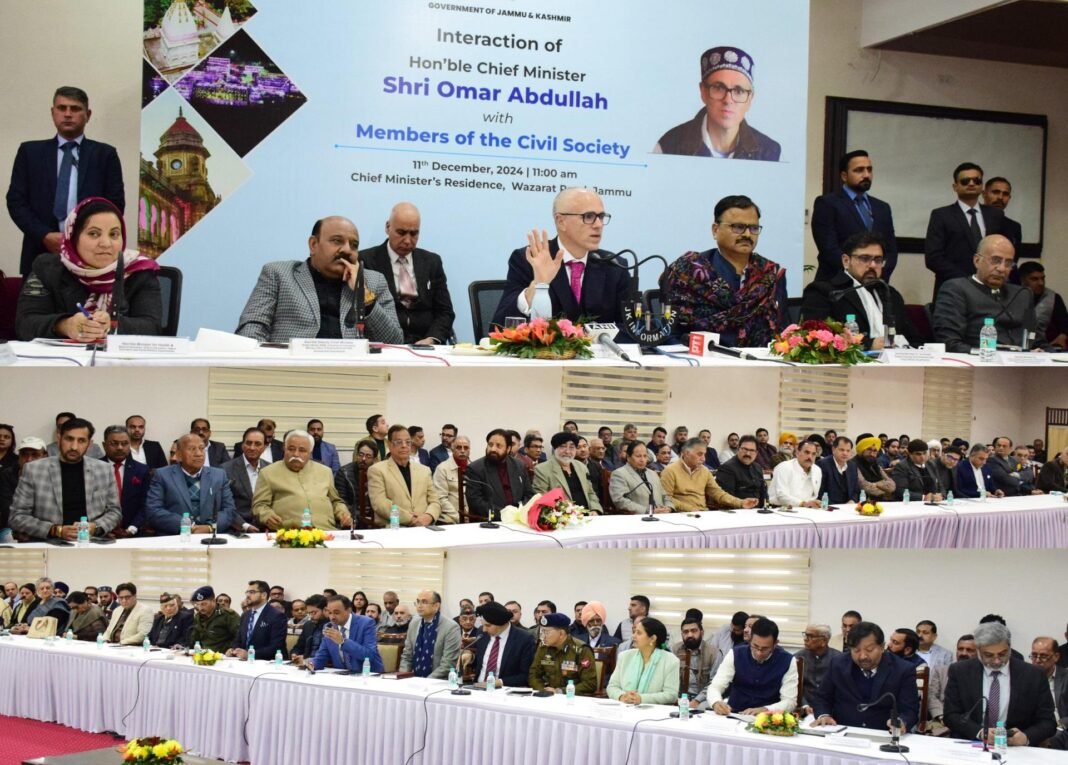 Omar Abdullah Engages with Jammu’s Civil Society: A New Era of Unity and Inclusivity”Jammu & Kashmir, United in Governance: Reviving the Darbar Move”