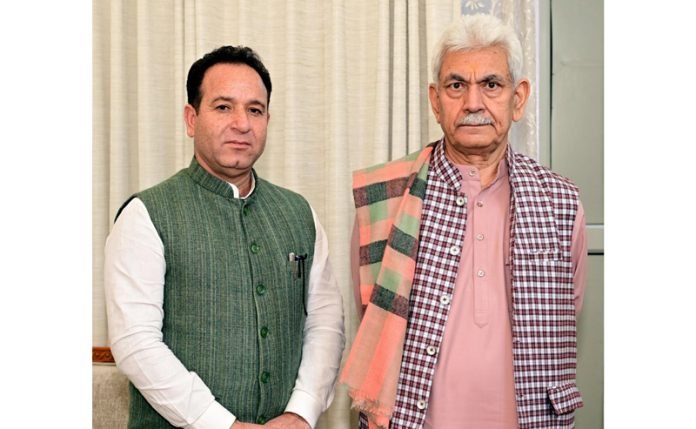 LoP Sunil Sharma Meets LG Manoj Sinha Ahead of Budget Session