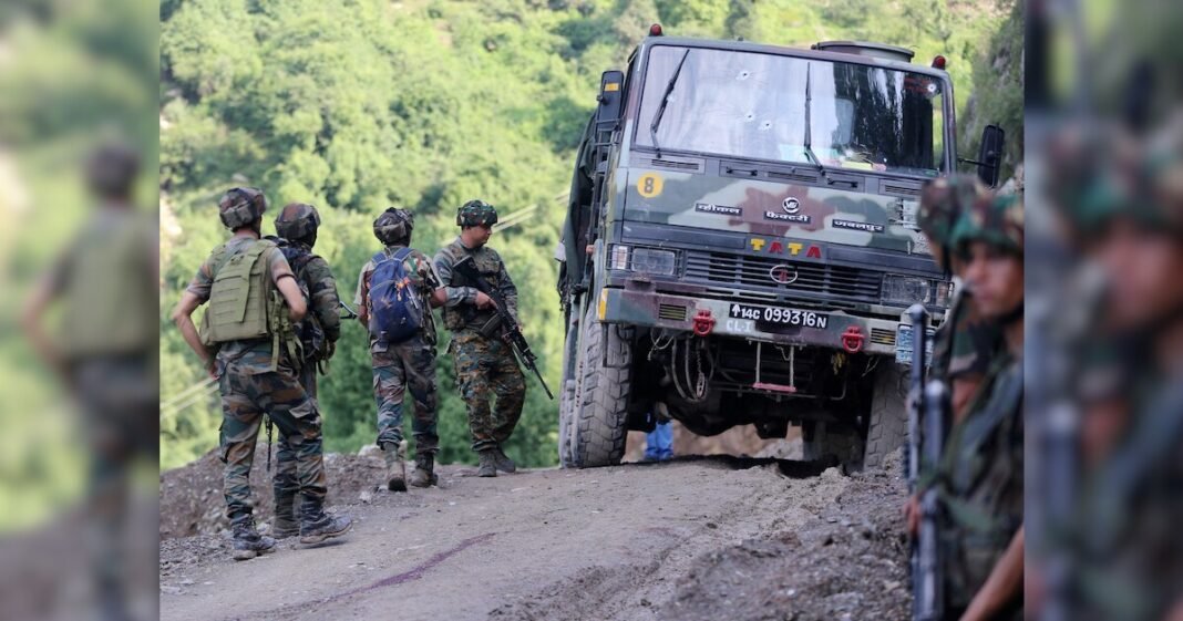 Several individuals were detained for questioning as a massive search operation to flush out terrorists entered the third day in the upper reaches of Jammu and Kashmir’s Kishtwar district on Tuesday, officials said. The operation was launched in Sonnar village near Mandral-Singhpora in the Chatroo belt on Sunday, leading to a gunfight that left one paratrooper dead and seven others injured, primarily due to splinter injuries caused by a sudden grenade attack from the hiding terrorists. The terrorists escaped deep into the forest area, but their well-fortified hideout, packed with a large quantity of winter stock, including eatables, blankets and utensils, was busted. Senior officers, including Inspector General of Police, Jammu Zone, Bhim Sen Tuti and Inspector General of CRPF, Jammu, R Gopala Krishna Rao, also reached the encounter scene and are currently camping there along with several army officers to supervise the operation. Meanwhile, a solemn wreath-laying ceremony was held here to pay tributes to the slain Special Force Commando, Havildar Gajendra Singh, in Jammu on Tuesday morning. The wreath-laying ceremony at Satwari was led by Brig Yudhvir Singh Sekhon, Officiating Chief of Staff, White Knight Corps, and later, the mortal remains of the deceased were dispatched to his hometown in Uttarakhand for the last rites, the officials said. Deputy Inspector General of Police, Jammu-Kathua-Samba range, Shiv Kumar Sharma, Deputy Commissioner, Jammu, Rakesh Minhas and several police, CRPF and BSF officers also attended the wreath laying ceremony. On Monday afternoon, several individuals were taken in for questioning in connection with the busting of the hideout, located at an altitude of over 12,000 feet, officials said. Security forces are trying to identify the overground workers (OGWs) who assisted the terrorists in procuring and transporting large quantities of rations, pulses, utensils, and other supplies, which were enough to provide sustenance for at least four persons during the winter months. In a post on X on Monday, the army’s White Knight Corps said Operation Trashi-I continues in Chatroo. “The cordon has been further tightened with search operations expanded. Troops of the corps, along with Police and CRPF, remain deployed to dominate the area,” the army said. The official further noted that multiple teams of the army, police, and paramilitary forces, supported by drones and sniffer dogs, are combing the area despite challenging terrain marked by thick vegetation and steep slopes, limiting visibility and movement. A group of two to three terrorists allegedly affiliated with the Pakistan-based Jaish-e-Mohammad (JeM) are believed to be trapped in the area, officials said. Operations have been intensified across the Jammu region in the run-up to Republic Day to ensure peaceful celebrations, amid intelligence inputs about desperate attempts by Pakistan-based handlers to push more terrorists into the region, officials mentioned.