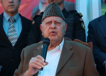 Farooq Abdullah speaking at National Conference in Jammu